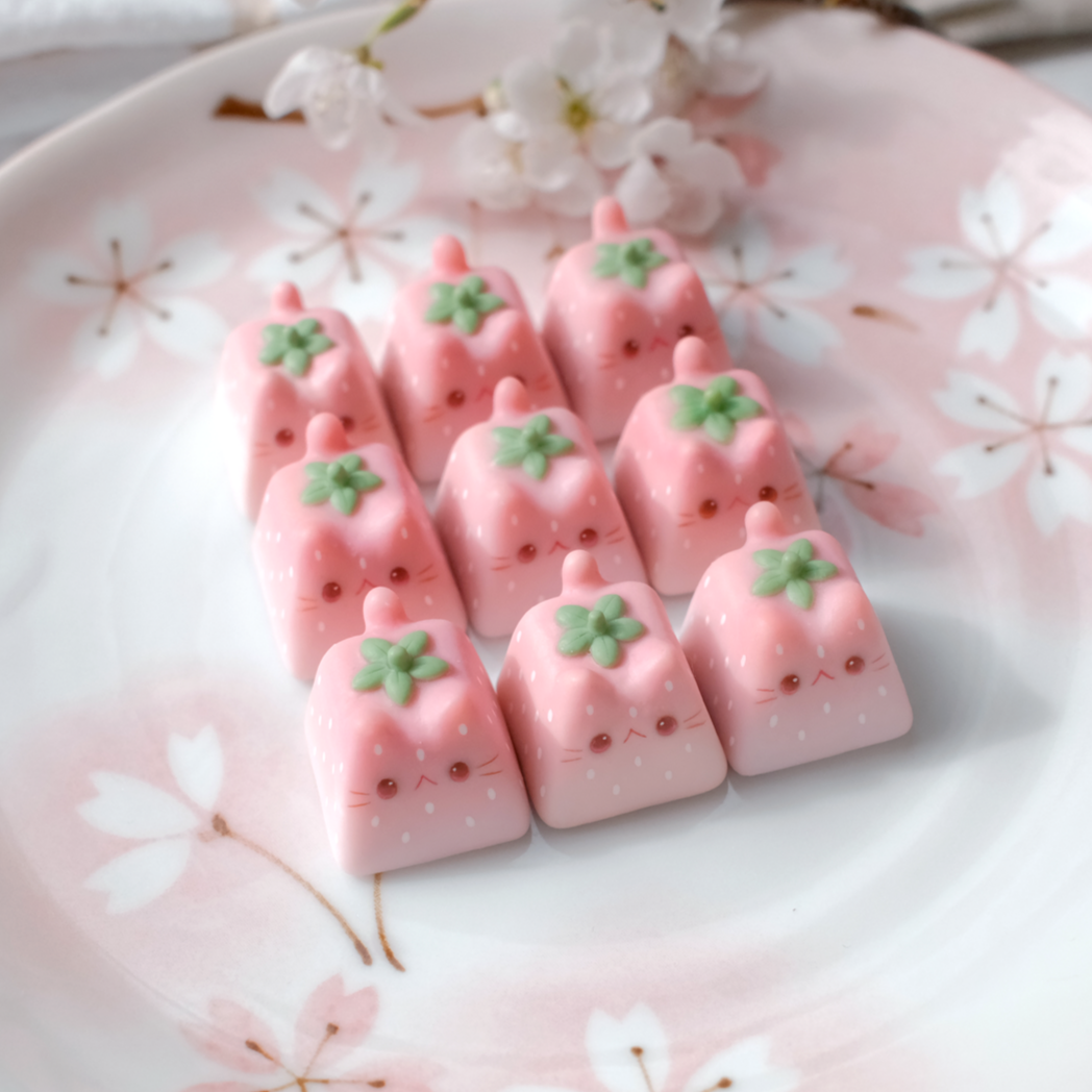 Kitty Keycaps - Strawberry