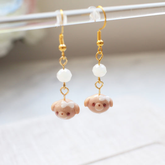 Latte Pups Dangling Earrings
