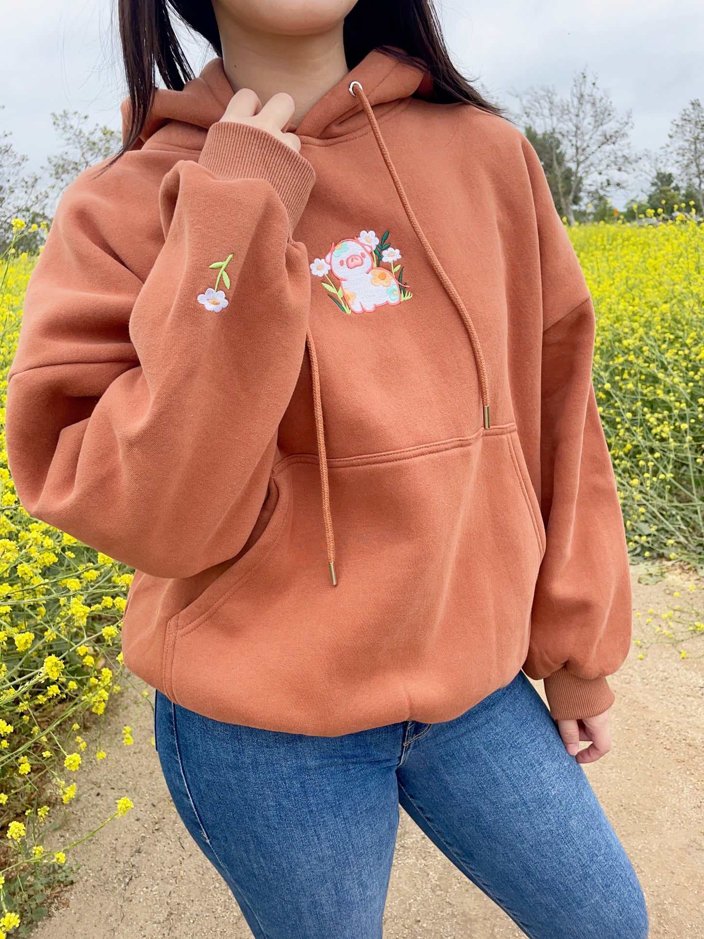 Blossom the Calf - Embroidered Hoodie (Unisex Sizes XS - 2XL)