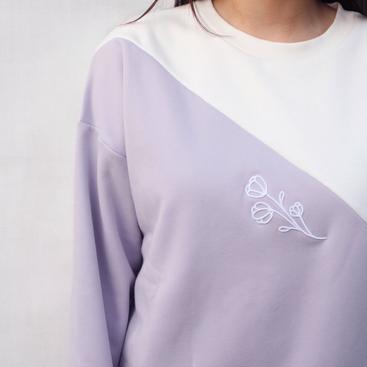 Soft Plum Two-Toned Oversized Women's Sweatshirt