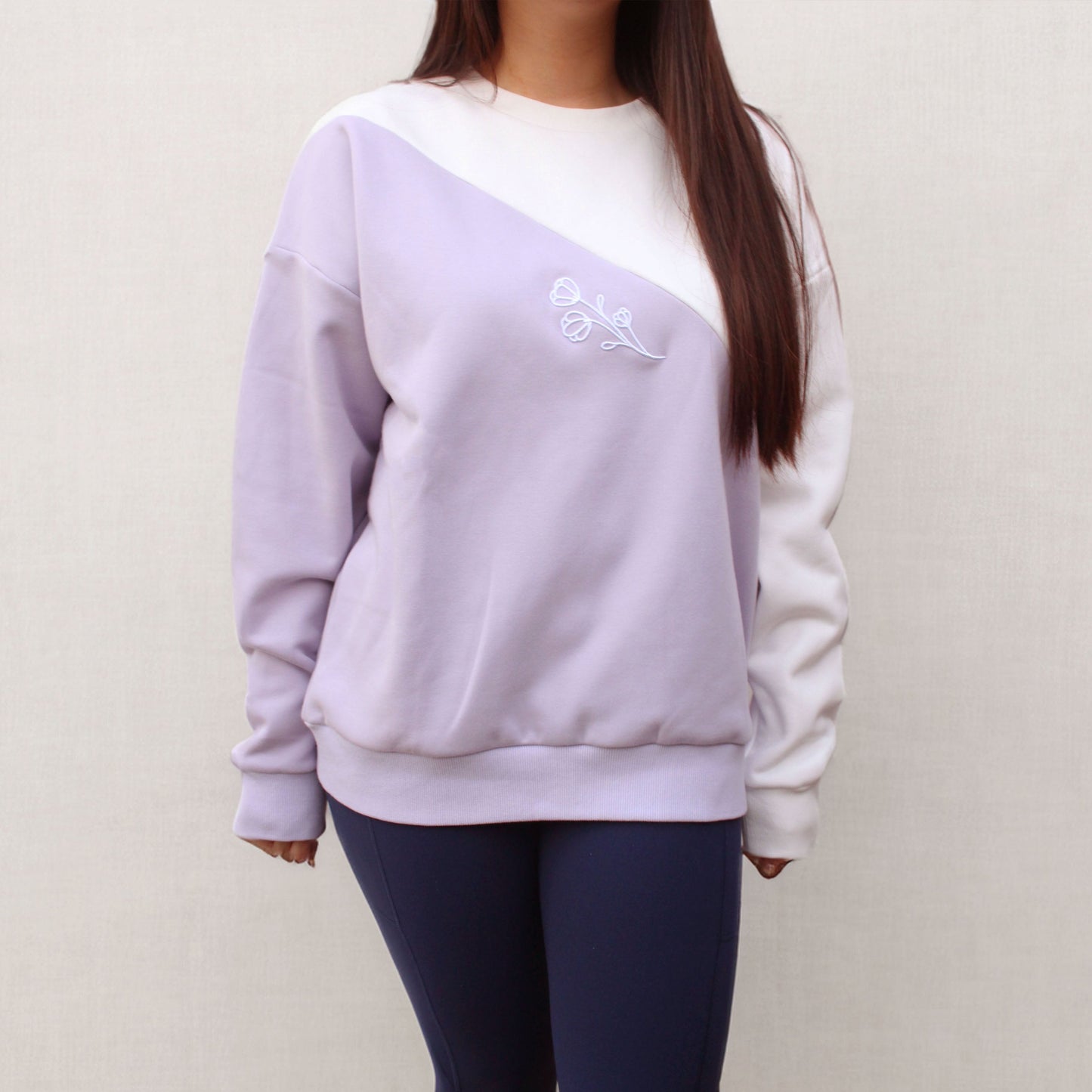 Soft Plum Two-Toned Oversized Women's Sweatshirt