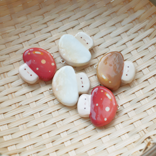Mushroom Artisan Keychain (Silver)