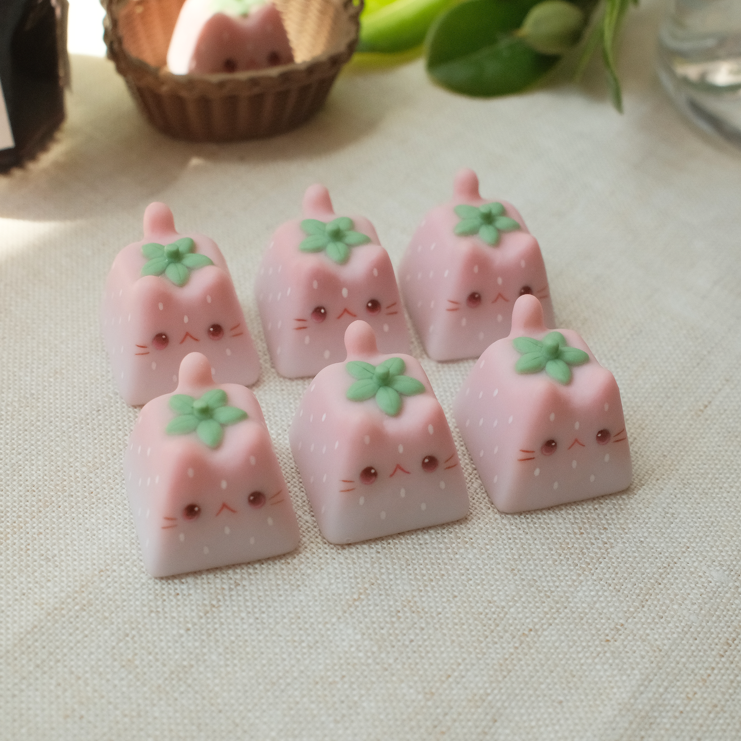 Kitty Keycaps - Strawberry