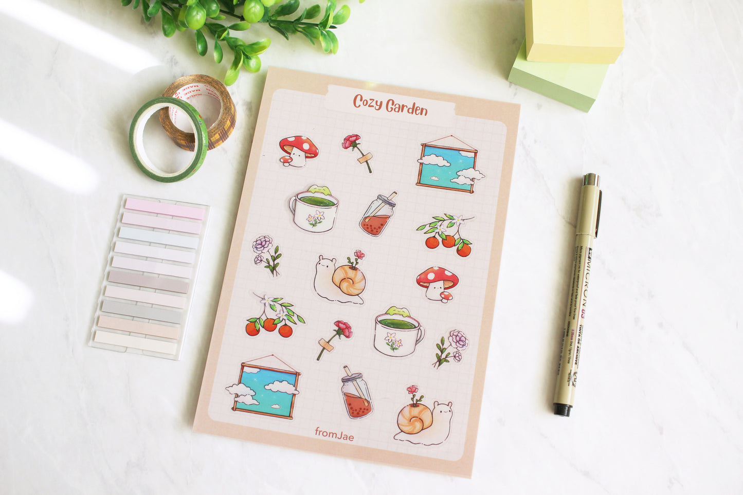 Cozy Garden Semi-transparent Sticker Sheet