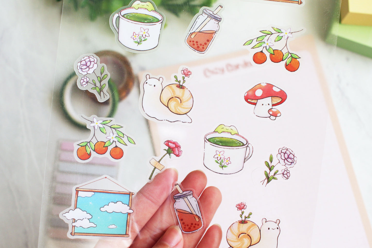 Cozy Garden Semi-transparent Sticker Sheet