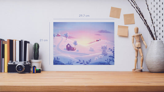 Snow Cub's Playground A4 Prints