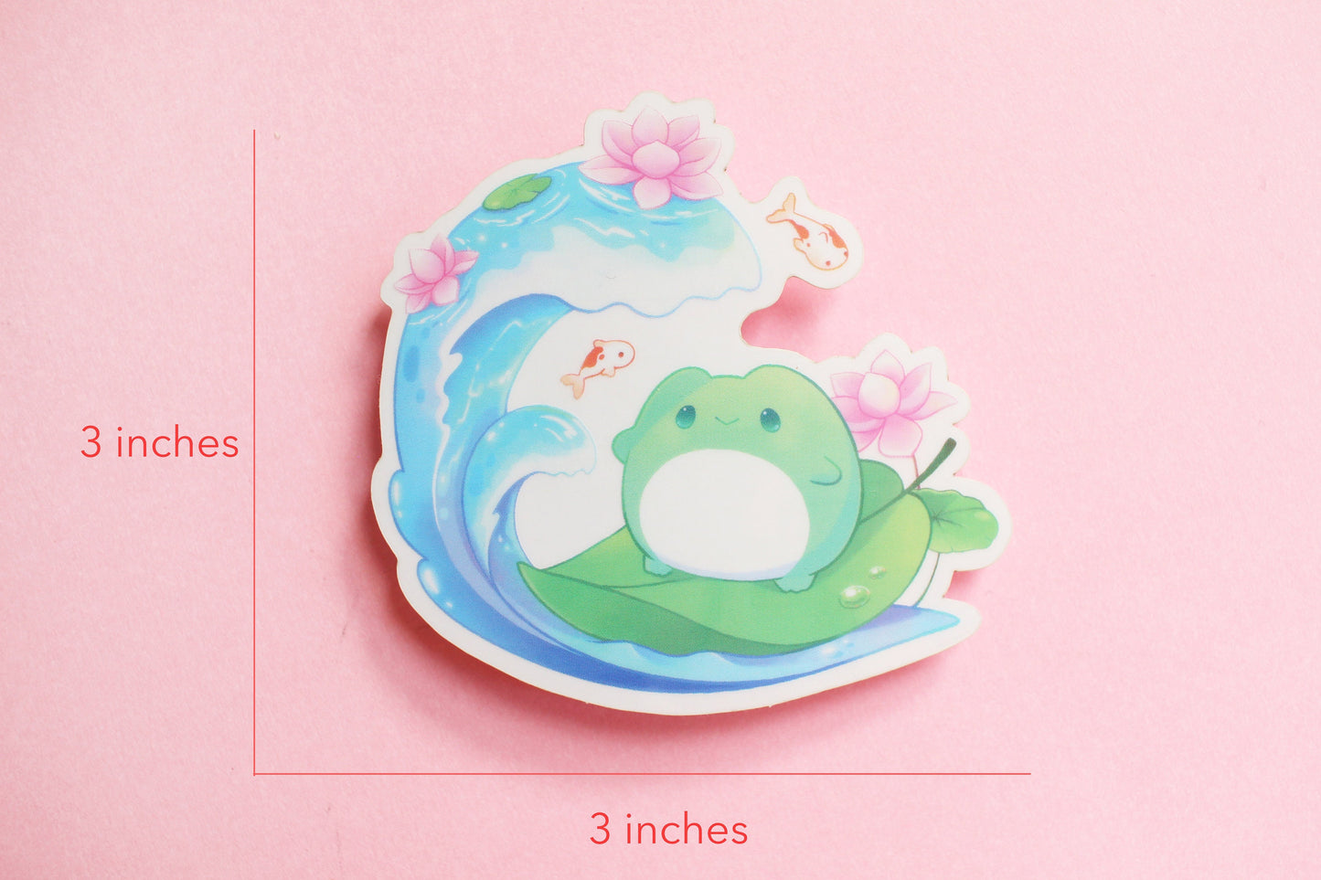Pond Surfer Stickers (Glossy, Clear Vinyl)