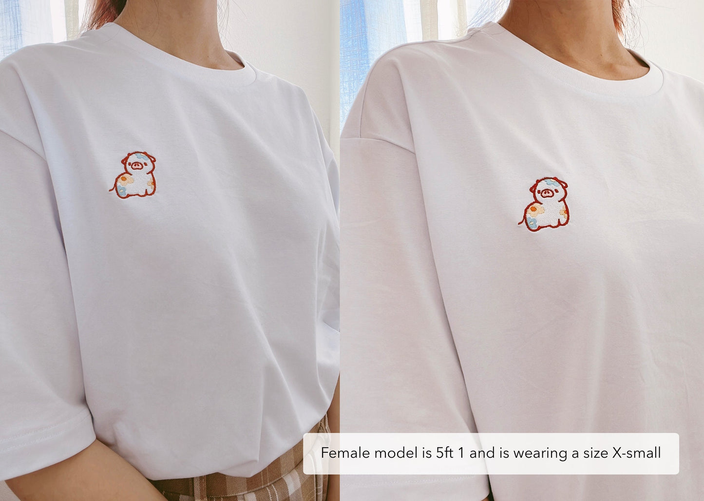 Blossom the Calf Embroidered Oversized T-shirts ( Unisex Sizes XS - 2XL)