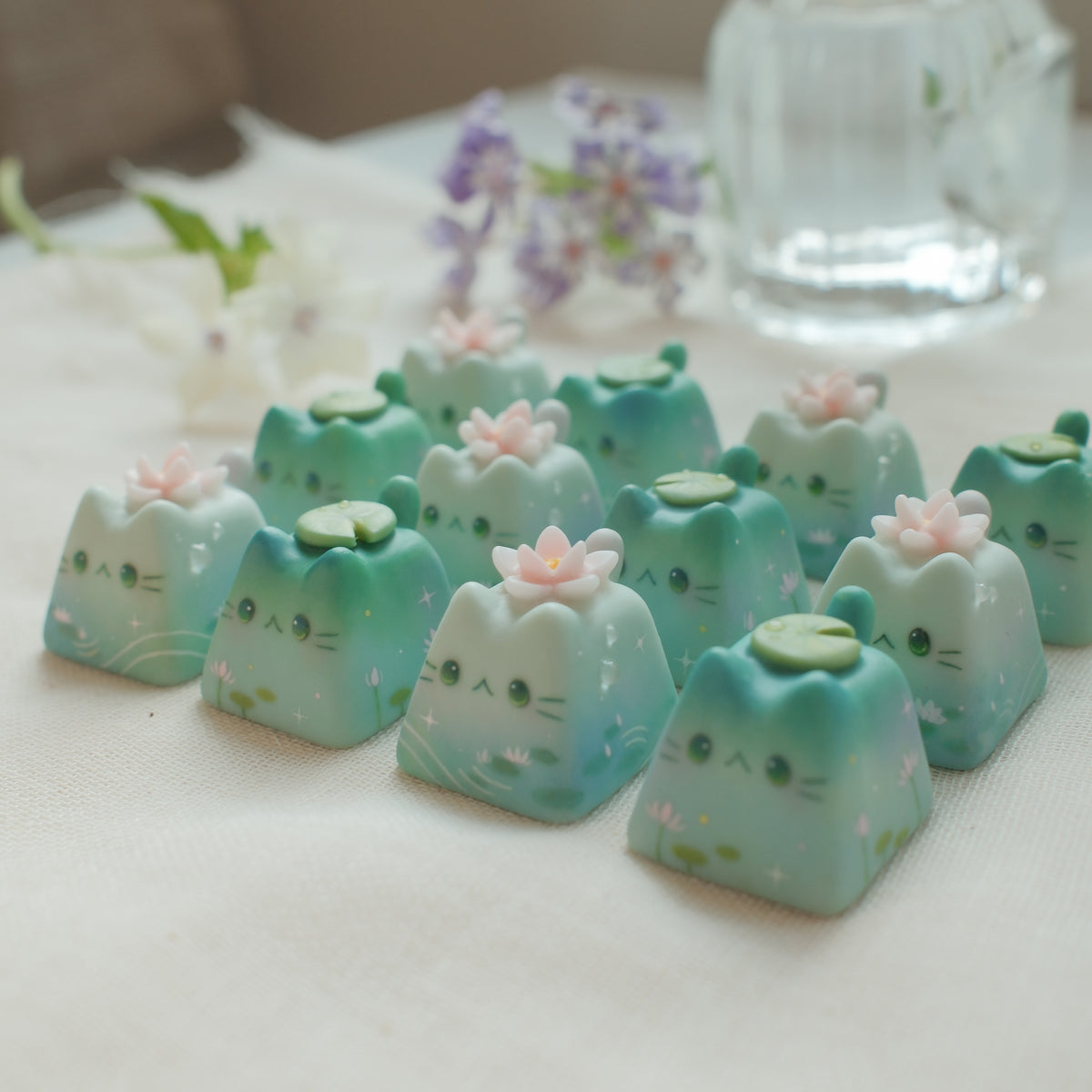 Kitty Keycaps - Lily Pads