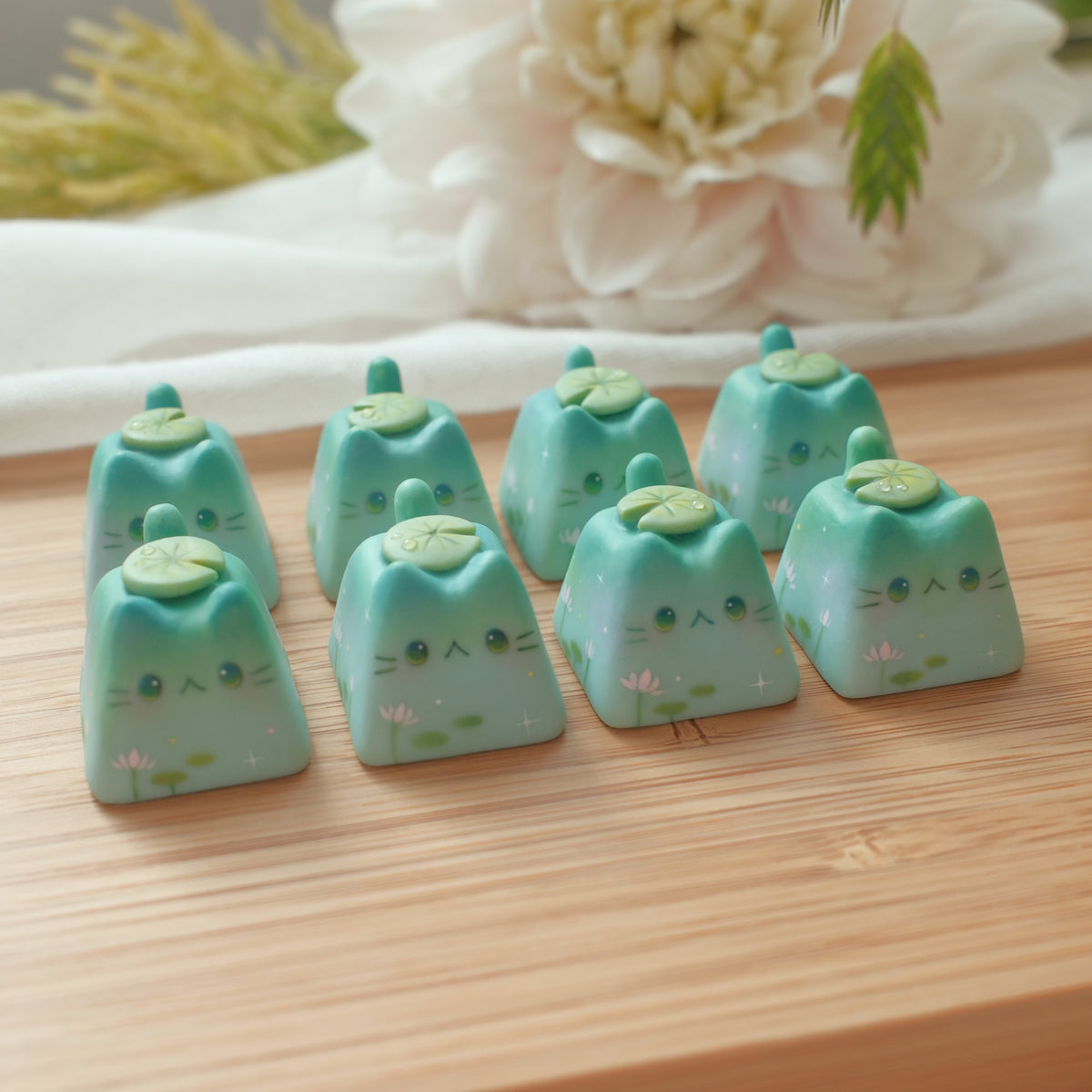 Kitty Keycaps - Lily Pads
