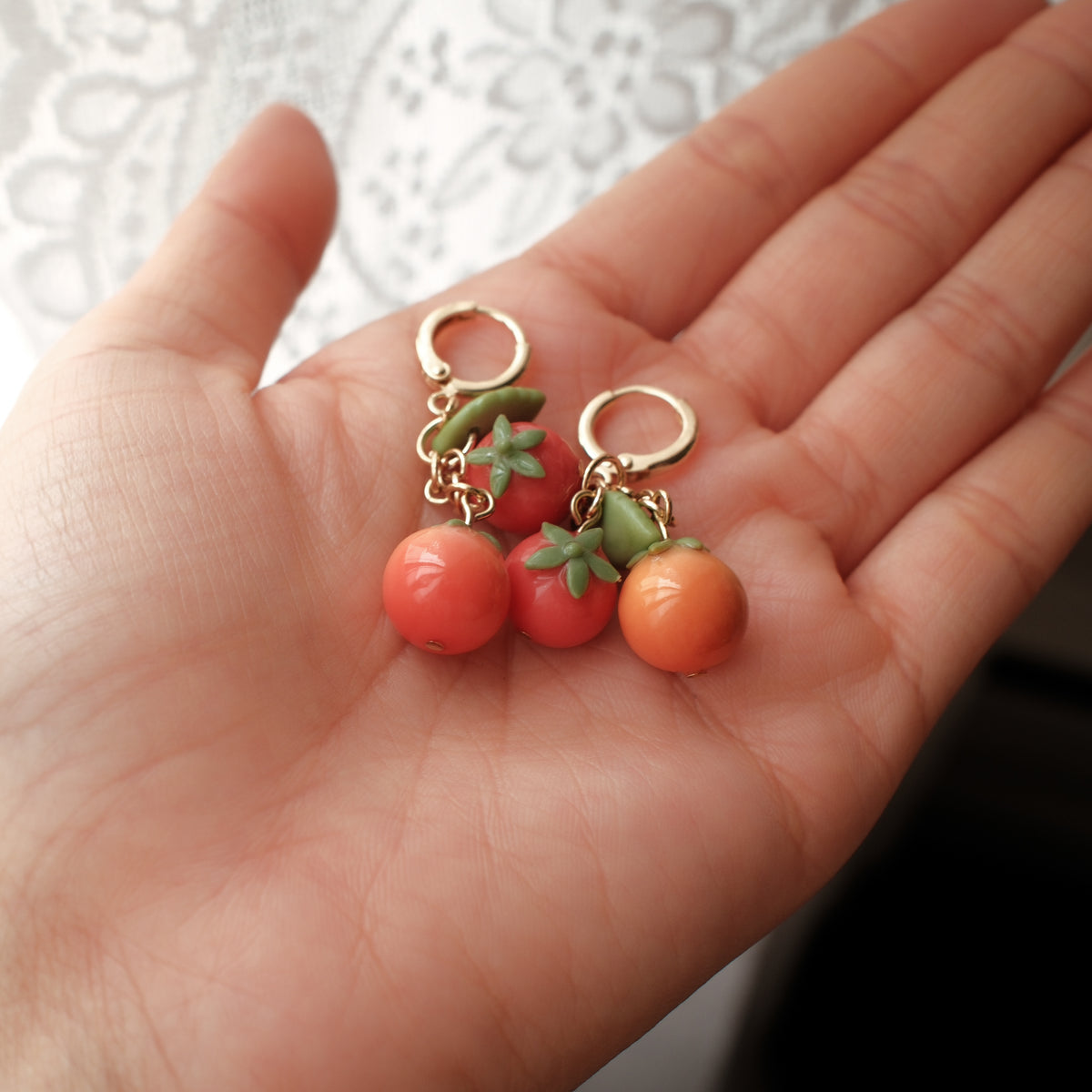 Baby Tomatoes Earrings (Gold Plated Stainless Steel)
