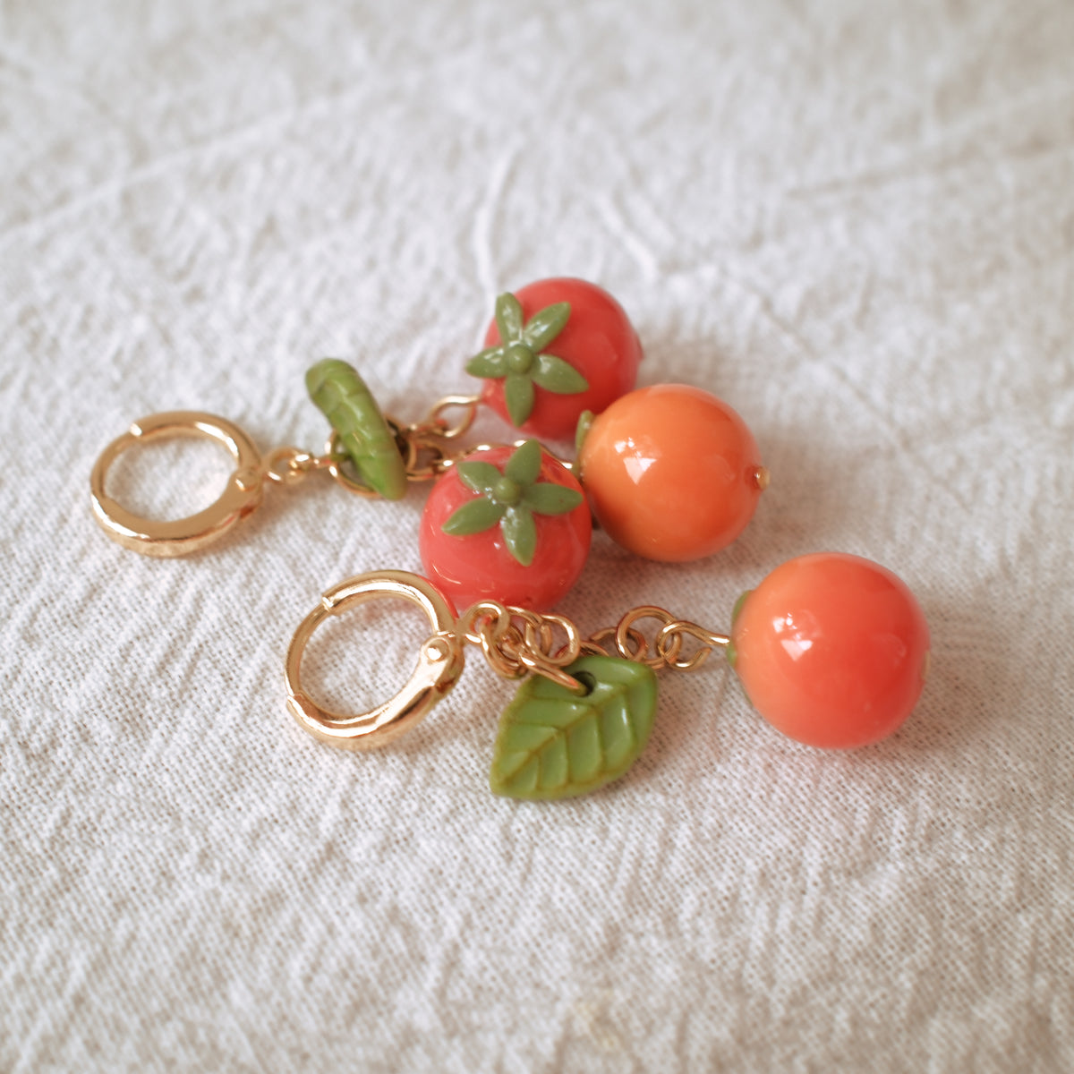 Baby Tomatoes Earrings (Gold Plated Stainless Steel)