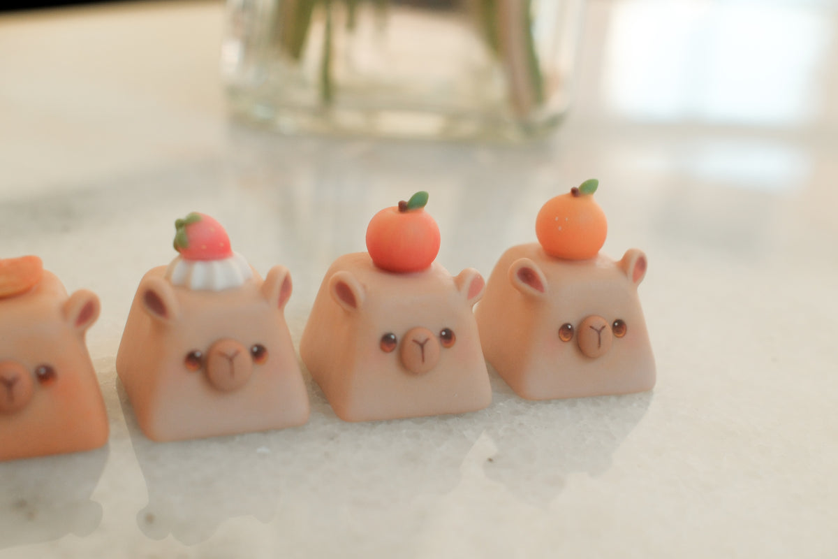 Artisan Keycaps - Soft and delicate keyboard buddies sculpted with polymer clay.