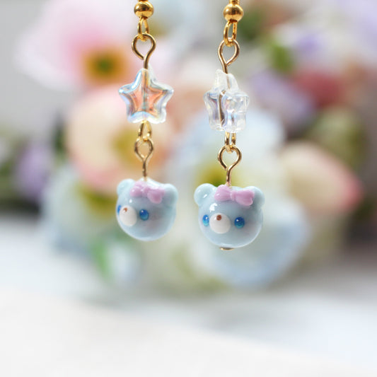 Blue Cubs Dangling Earrings