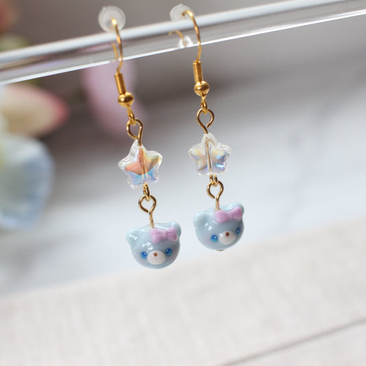 Blue Cubs Dangling Earrings