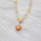 Orange Kitty Bracelet - Pastel Beads