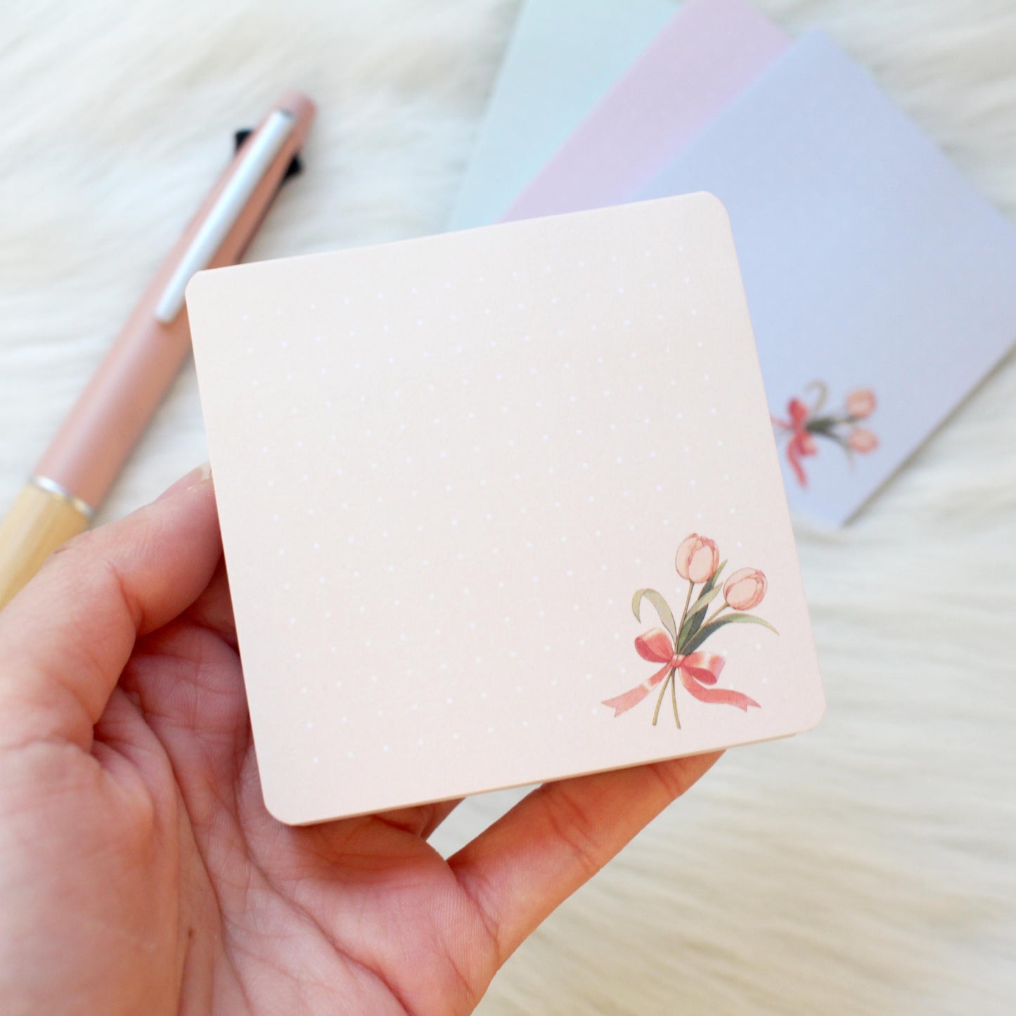 Mini Bouquet Sticky Notes - 4 Colors, Dotted Grid