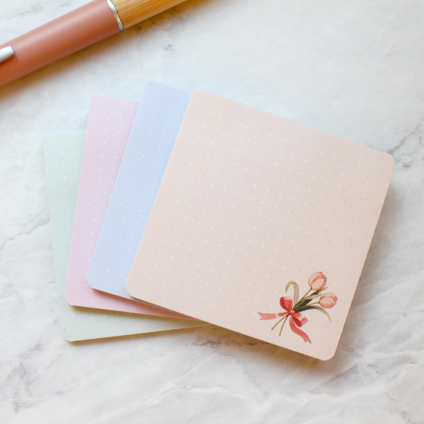 Mini Bouquet Sticky Notes - 4 Colors, Dotted Grid