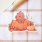 Pumpkin Patch Capybara Sticker (Glossy, Clear Vinyl)