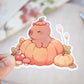 Pumpkin Patch Capybara Sticker (Glossy, Clear Vinyl)