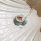 Mini Gemstone Turtle Necklaces (Silver)