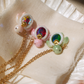 Mini Gemstone Turtle Necklaces (Gold)