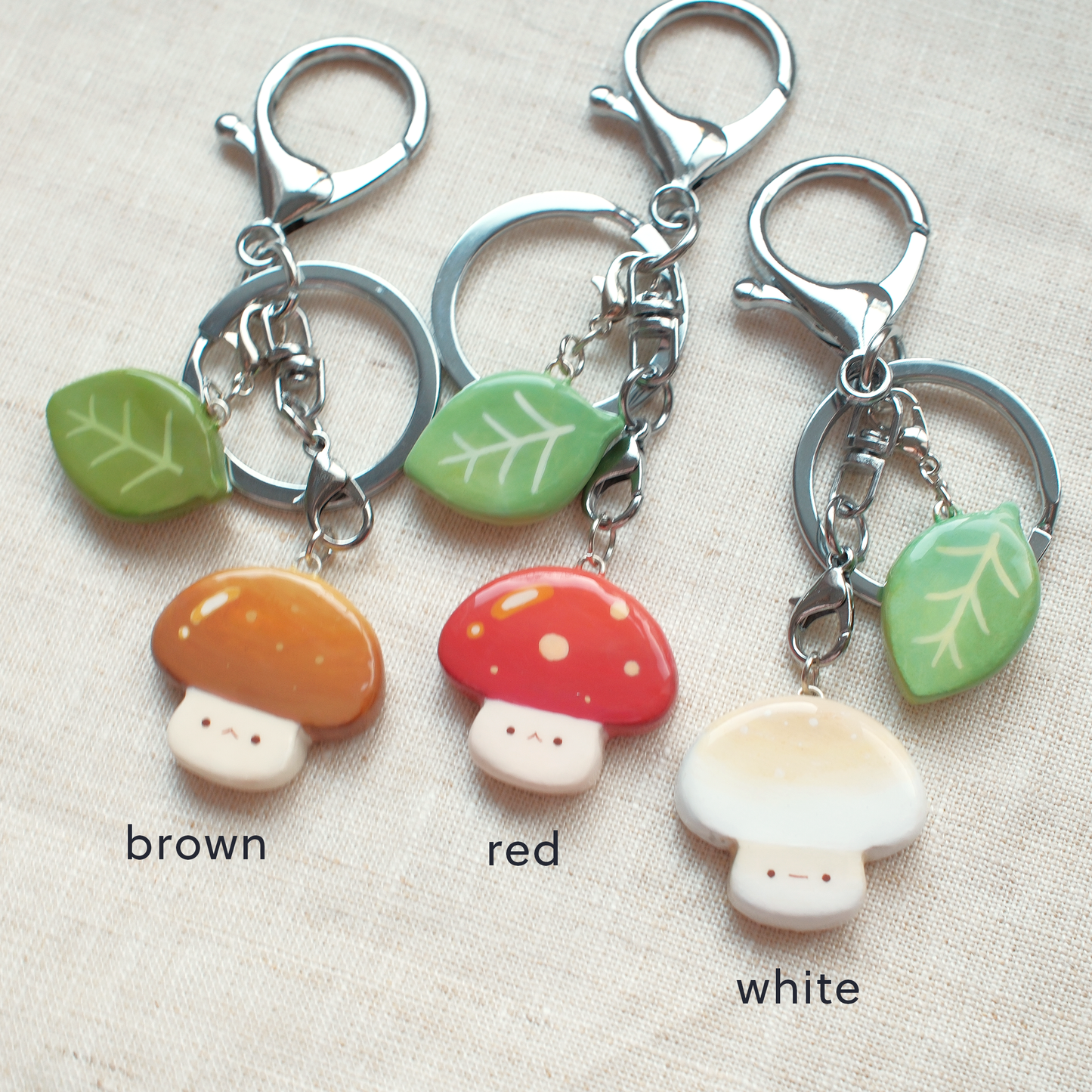 Mushroom Artisan Keychain (Silver)