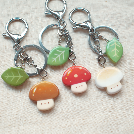 Mushroom Artisan Keychain (Silver)
