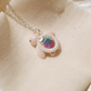 Mini Albino Gemstone Turtle Necklaces (Silver)