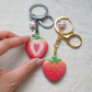 Strawberry Artisan Keychain (Silver & Gold)
