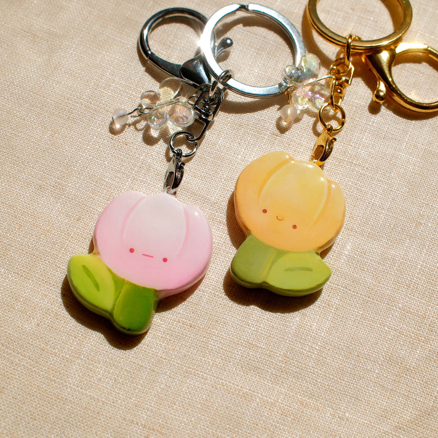 Tulip Artisan Keychain (Silver & Gold)