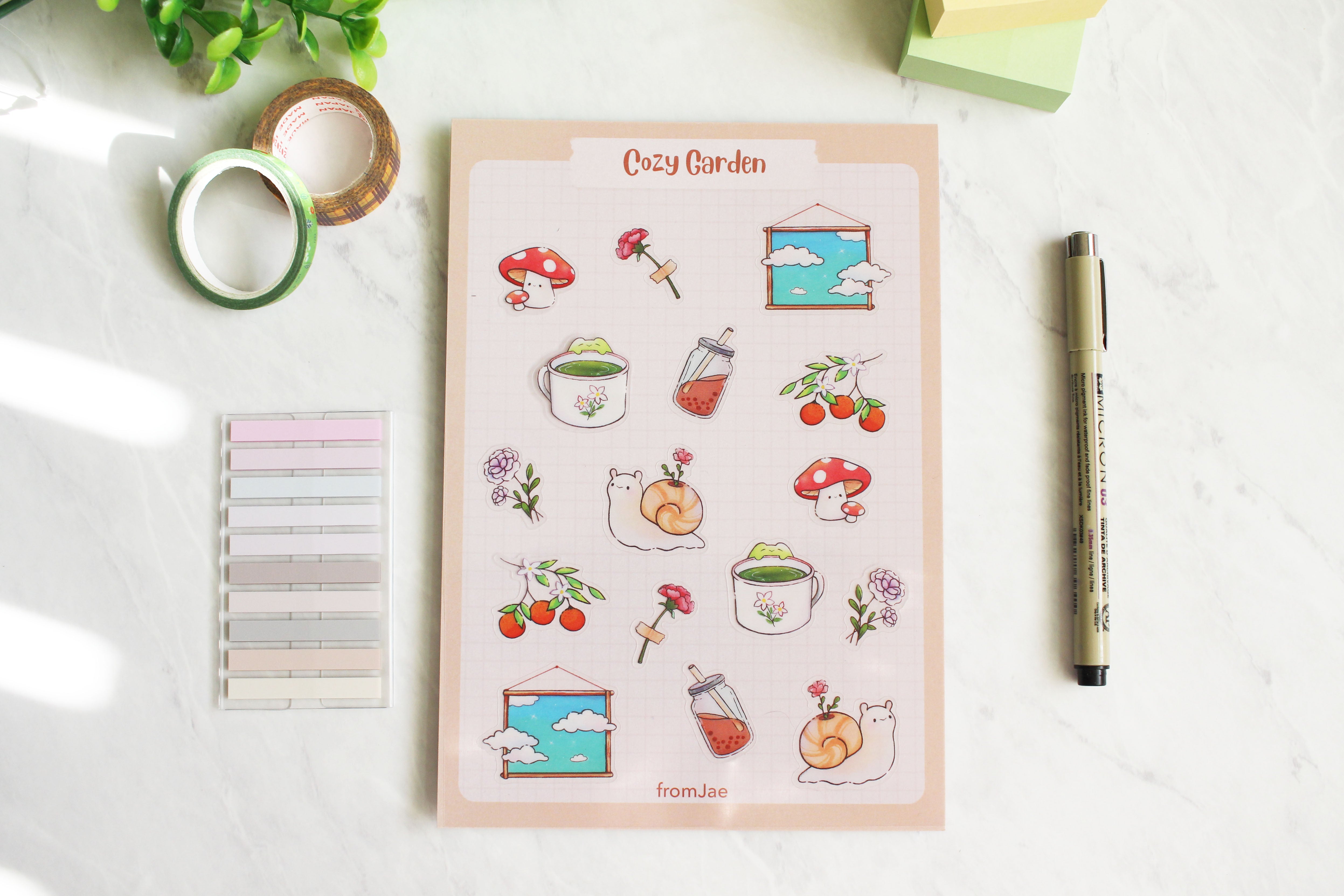 Cozy Garden Semi-transparent Sticker Sheet