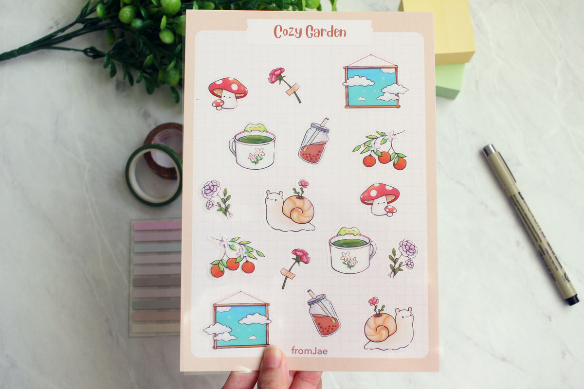 Sticker Fidner Cozy Garden Semi-transparent Sticker Sheet - Gift Finder