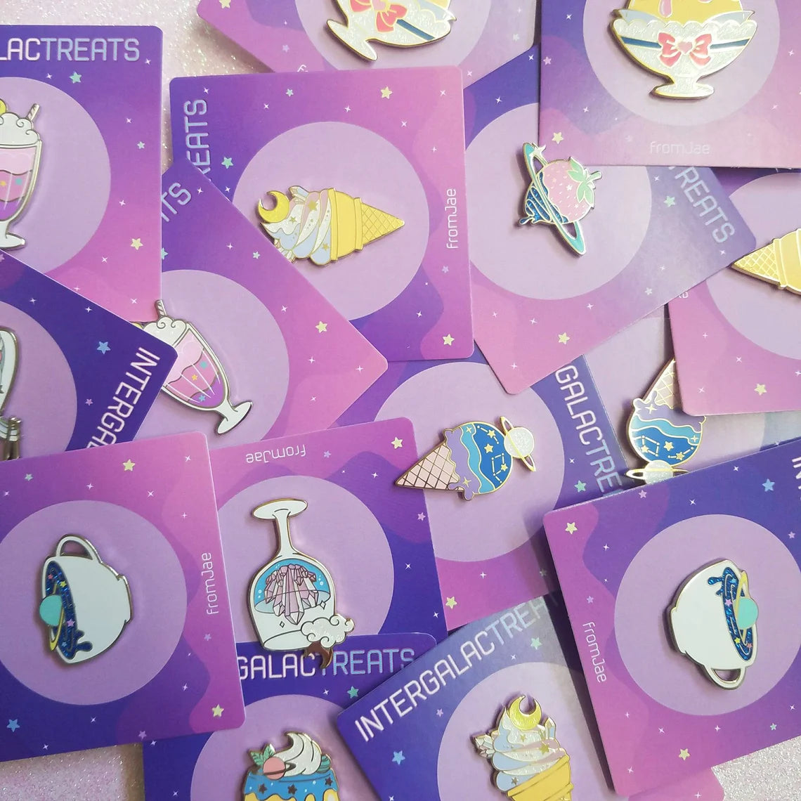 Intergalactreat: Crystal Moon Soft Serve [Pink Edition] - Hard Enamel Pin