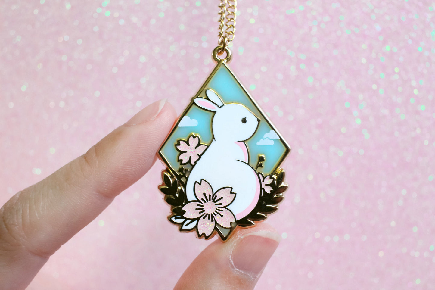 Sakurabbit Necklace (Hard Enamel Pendant)