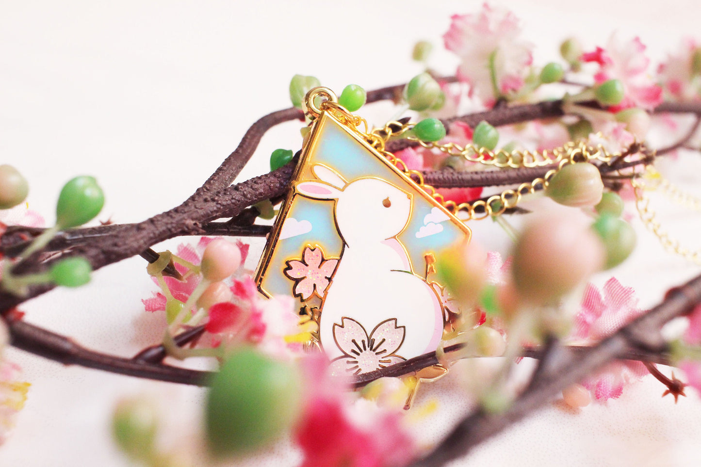 Sakurabbit Necklace (Hard Enamel Pendant)